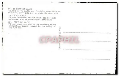 Fort Vaux — zniszczona wieża 75 mm — Wydawnictwo Fort Vaux — Rewers