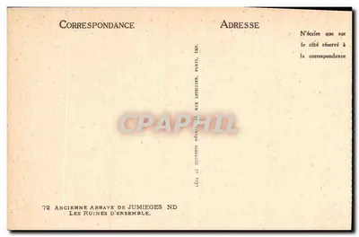 Las Ruinas de la antigua Abadía de Jumièges — 72 Rue de l'Église, París — Reverso