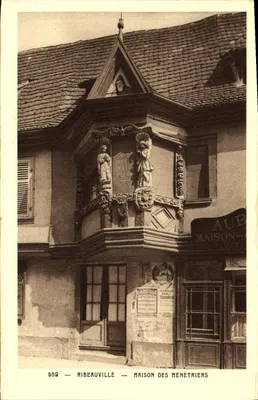 Ribeauvillé — Casa dos Ménétriers — Editor J. Bauch, Imp. Braun