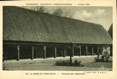 Jardim do Congo Belga — Pavilhão dos Transportes — Exposição Colonial Internacional — Paris 1934