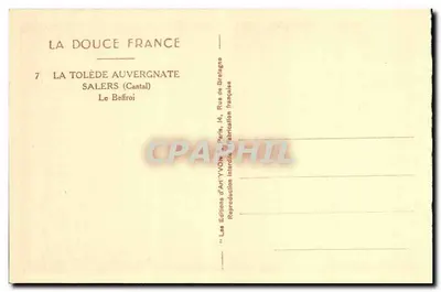 Salers (Cantal) — O Sino — Edições d'Art Yvon, Paris — Verso