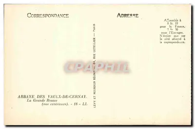 Abbazia dei Vaulx-de-Cernay — La Grande Rosace (vista esterna) — Editore Levy et Neurdein Réunis, Parigi — Verso