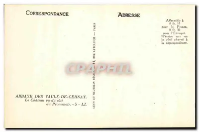 Castello di Vaulx-de-Cernay — Abbazia di Vaulx-de-Cernay — editore Lévy et Neurdein Réunis — Verso