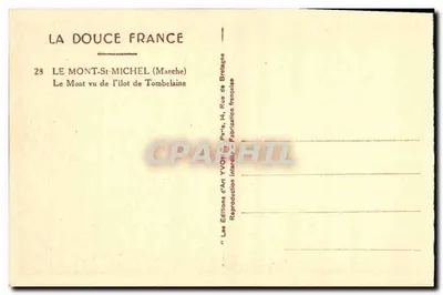 O Monte-Santo-Michel — visto da ilha de Tombelaine — Yvon, n°28 — Verso