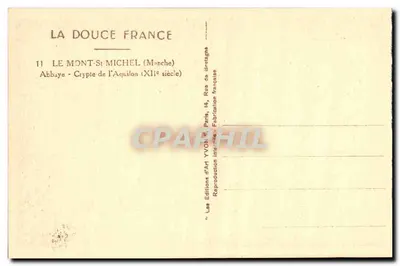Cripta da Abadia de Aquilon — Mont-St-Michel (Manche) — Éditions d'Art Yvon, Paris — Verso