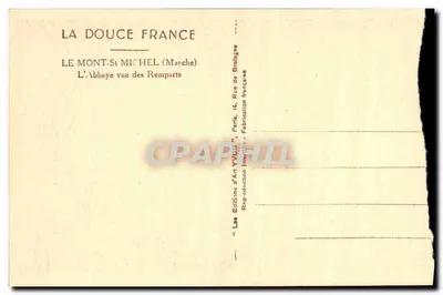 Le Mont-Saint-Michel — L'Abbaye vue des Remparts — Les Éditions d'Art Yvçn, Paris — Rewers