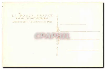 Palácio de Fontainebleau — Decoração da Sala do Papa — Éditions d'Art Yvon, França — Verso