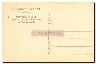 Wierzchołek Decollé — Saint-Lunaire (Ille-et-Vilaine) — Wydawnictwo Art YVON — Rewers