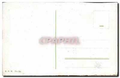 St. Goar i Ruina Rheinfels — widok rzeki i zrujnowanego zamku — K.B.M. Nr 734 — Rewers
