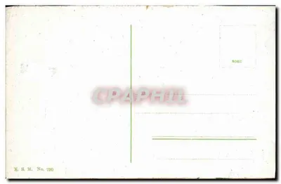 Navio a vapor em um rio — montanha íngreme — K.S.M. No. 780 — Verso