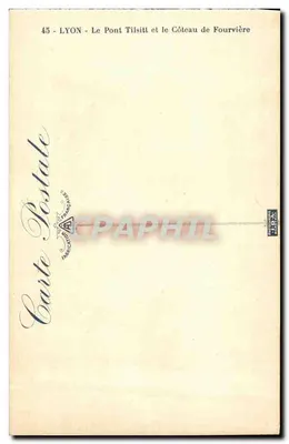 Lyon - O Ponte Tilsitt e o Côteau de Fourvière — Editor: Carte Postale Française — Verso