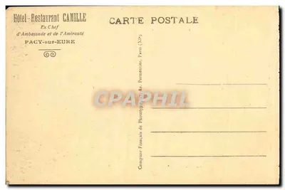 Tarjeta postal antigua Pacy sur Eure Salle de Restaurant Chmille — Reverso