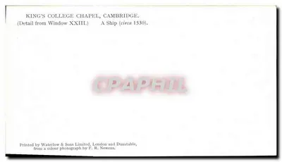 Kaplica King's College, Cambridge — szczegół okna XXIII — statek ok. 1530 — Waterlow & Sons Limited — Rewers