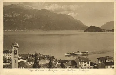 Lago di Como - Menaggio, verso Bellagio e la Grigna — Edit. Brunner & C., Como