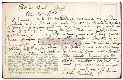 A Verdadeira Natividade — Raffaello Santi — Stengel & Co. n° 29357 — Verso
