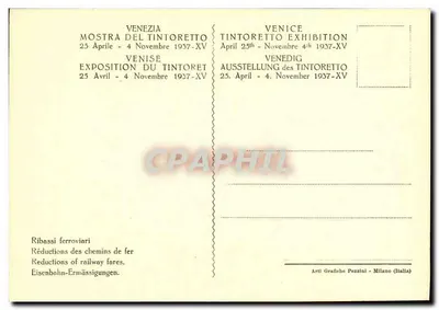 Susanna — Exposição Tintoretto — Arti Grafiche Pozzini, Milão — Verso