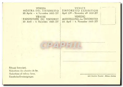 Um senador veneziano — Exposição Tintoretto em Veneza 1937-XV — Fot. Alinari, Milão — Verso