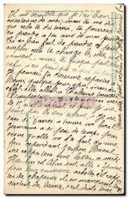 Astronomiczny zegar w Strasburgu — widok wnętrza katedry — wyd. Felix Leib, Strasburg, n° 823 — Rewers