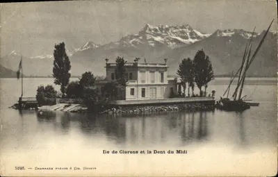 Ilha de Clarens e a Dent du Midi — Charnaux Frères & Cie, Genebra, n° 5246