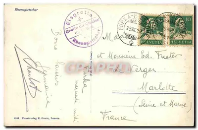 Rhône Glacier — Cave of the Glacier — Kunatverlag E. Goetz, Luzern, no. 3384 — Back