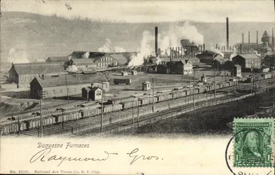 Duquesne Furnaces — Pittsburgh, Pensilvânia — National Art Views Co. N.Y. City, No. 2106