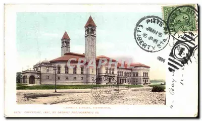 Biblioteca Carnegie, Pittsburgh — vista arquitetônica — Detroit Photographic Co., n° 8279