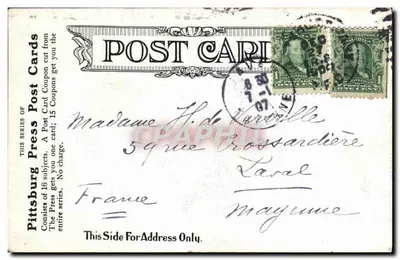 Carnegie Polytechnic School — Pittsburgh, Pa. — Pressburg Press Post Cards — Verso