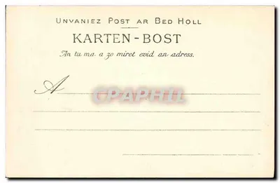 Concarneau — Kasteel Kériolet, hoofdgevel — Collectie VILLARD, Quimper, n° 200 — Achterkant