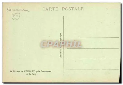Zamek KÉRIOLET — blisko Concarneau — Zbiór Vaudé Quimper — Rewers