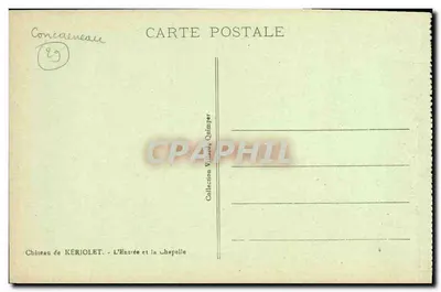Castelo de Kériolet — A Entrada e a Capela — Coleção Villault, Quimper — Verso