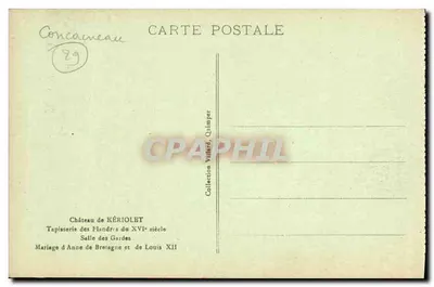 Castelo de Kériolet — Tapeçaria das Flandres do século XVI — Casamento de Ana da Bretanha e Luís XII — Coleção Veillard, Quimper — Verso