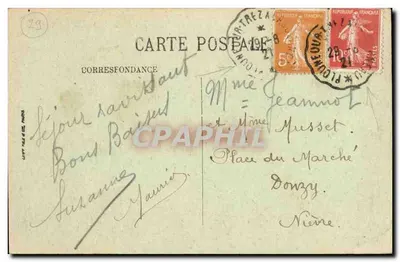 Brignogan — Zatoka przy pełni. Ciekawe skały. Ten zbiór skał przypomina spoczywającego hipopotamę. — L.P. Brézé 13 — Rewers