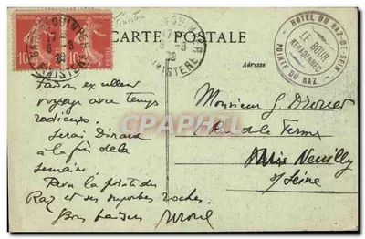 La Pointe du Raz - Os Túneis — Entier de Plogoff — n° 153 — Verso