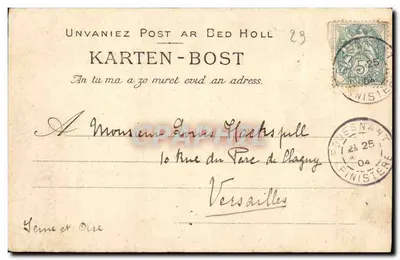 Pont-Aven — La parte baja del río — Tarjetas J. Ganelle, n° 3105 — Reverso