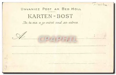 Plouescat — Roc'h men Goubar à Fronden — Kolekcja Villard, Quimper, nr 933 — Rewers