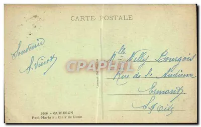 Port Maria pod Księżycem — Guiberon — wydawca Laurent-Nel-France, nr serii 2966 — Rewers