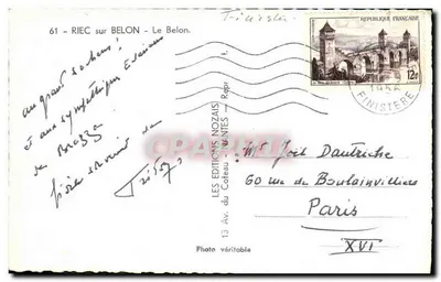 Riec-sur-Belon — Le Belon — Wydawnictwo Nozaïs, Nantes — Rewers