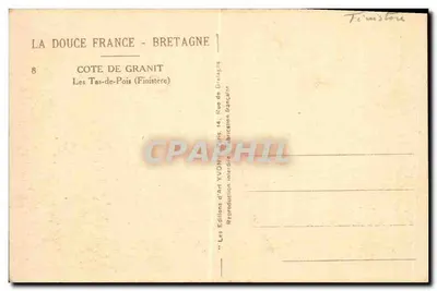 Les Tas-de-Pois (Finistère) — Costa de Granito — Edições de Arte YVON, Paris — Verso