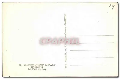 Châteauneuf-du-Faou — O Pont du Roy — Editora Nozats, 18, Avenue du Côteau, Nantes — Verso