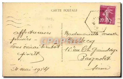 Pointe-Saint-Mathieu (Finistère) — A Côte Sauvage em direção ao Conquet, no fundo à direita o Farol — G. Artiaud, editor, Nantes — Verso