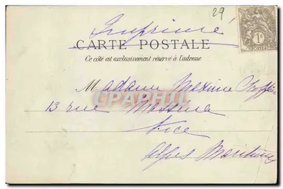 Tarjeta postal antigua Roscoff La Chapelle Sainte Barbe — Reverso