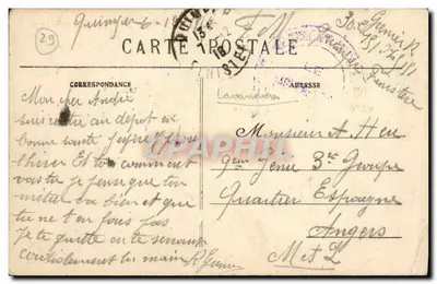 Quimper — Widok na rzekę Odet z mostu Firmin — kolekcja Villard, Quimper — Rewers