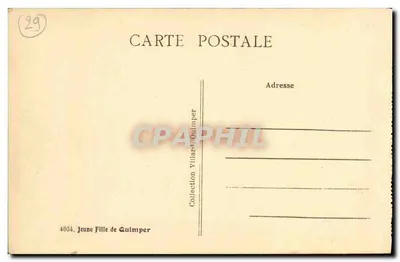 Jovem Menina de Quimper — Coleção Villard, Quimper — n° 4834 — Verso