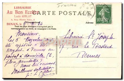Willa Le Garzic w Saint-Pol de Léon — De Morlaix — Wydawca Villain, Quimper, nr 3539 — Rewers