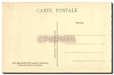 Joven mujer de Plocuastel-Daoulas — Estudio sobre los Sombreros de Bretaña — Colección Villard, Quimper — Reverso