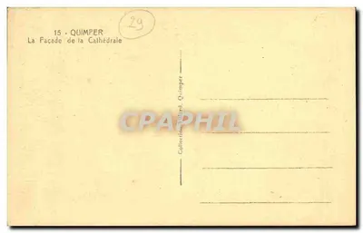 Quimper — Facha de la Catedral — Colección Villard Quimper, n°15 — Reverso