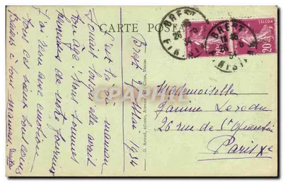 Brest — Cours Dajot — widok parku z drzewami i spacerowymi — G. Arnaud, wydawca, nr 18 — Rewers