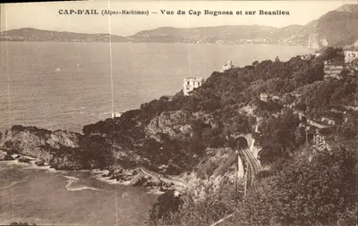 Cap-d'Ail (Alpes-Maritimes) — Vista do Cap Bognosa e sobre Beaulieu — editor LB NELFORD