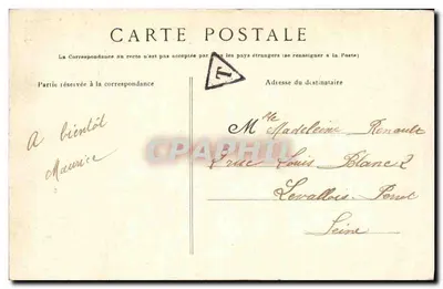 Escolas a fogo — Peça de 75 — Disposição de partida — Editor: Route, Sèvres-Blanc, Mionon — Verso
