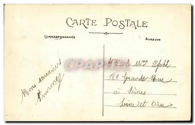 Pornichet (Loire-Inf.) — Vista geral da praia com maré alta — Coleção F. Chapeau, Nantes — Verso